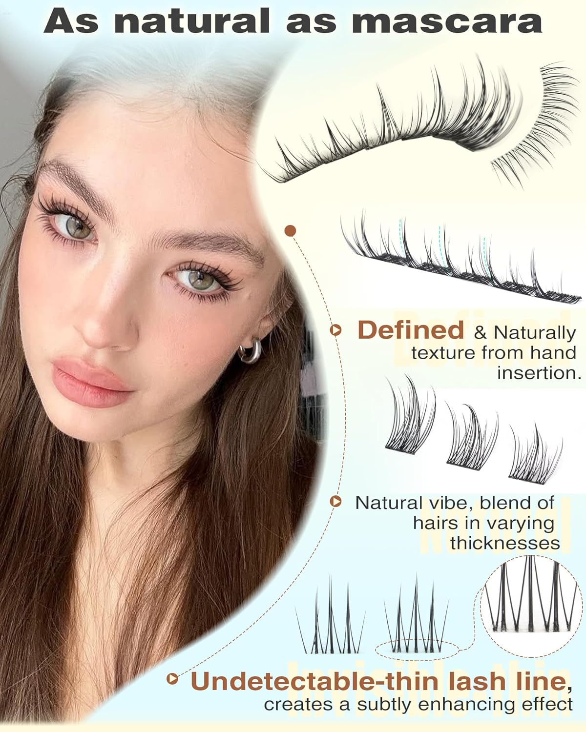 Lash Clusters Wispy Mascara Look Natural Cluster Eyelash Extensions 11-14mm Short Individual Cluster Lashes with Bottom Lash Clusters 168Pcs Eyelashes Clusters for DIY Lash Extensions