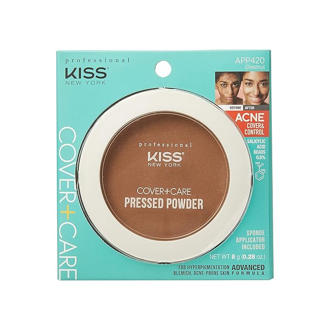 KISS Cover and Care Acne Control Pressed Powder- APP420 (Chestnut)