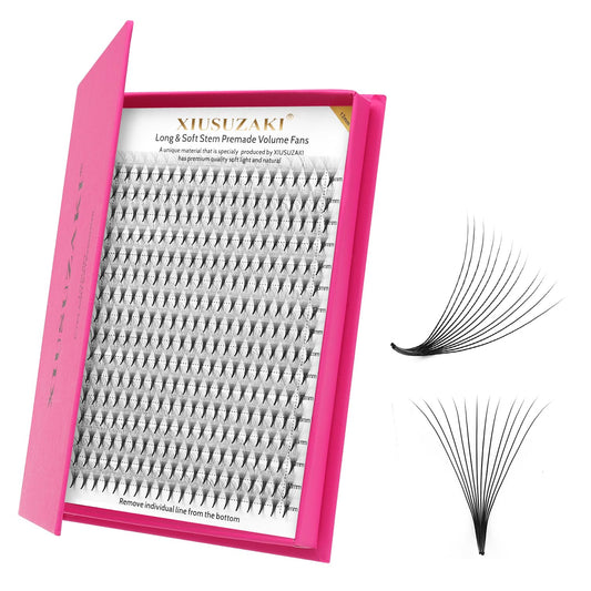 Premade Fans Eyelash Extensions 12D Volume Lash Extensions 0.07 Thickness Eyelash Extension C Curl Premade Lash Fans Mix 9-16mm Fluffy Soft Handmade Lash Fan(12D-0.07-C,9-16mm)