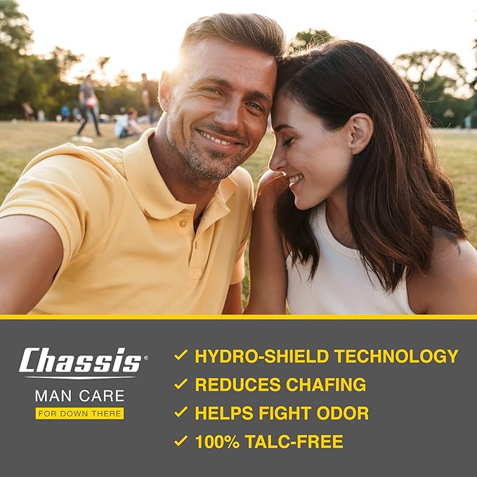 Chassis Gift Set with Flushable Foam, Premium Body Powder, and Shower Primer, Body Powder, Body Wash, and Flushable Wipe Alternative