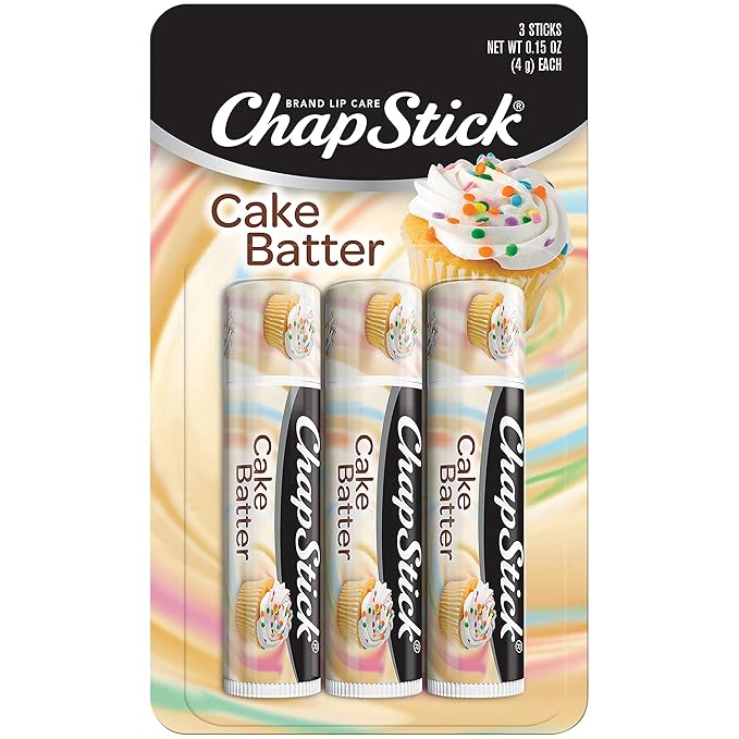ChapStick Cake Batter Limited Edition Flavored Lip Balm Tubes - 0.15 Oz (Pack of 3)