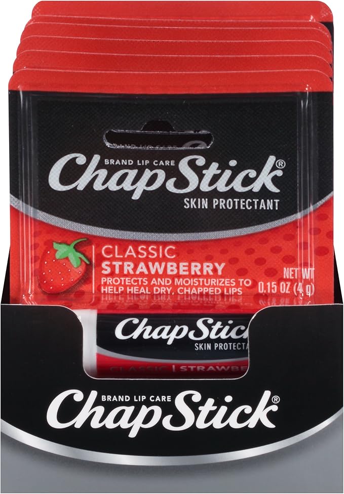 ChapStick Classic Skin Protectant (Strawberry, 0.15 Ounce Stick ,24 Count (Pack of 1)
