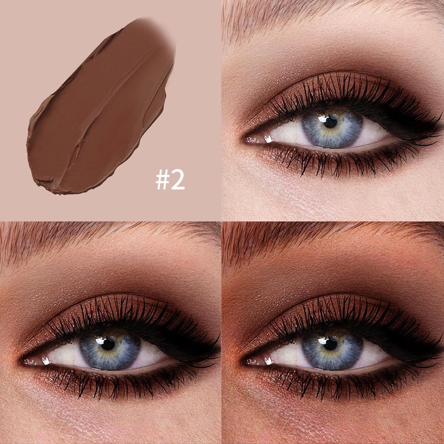 Eyeshadow Stick, Shimmer and Matte Cream Eye Shadow Brightener Sticks Eyeliner Pencil Crayon, Waterproof Long Lasting Eye Highlighter Stick Makeup,0.056 Oz(#2-Pecan)