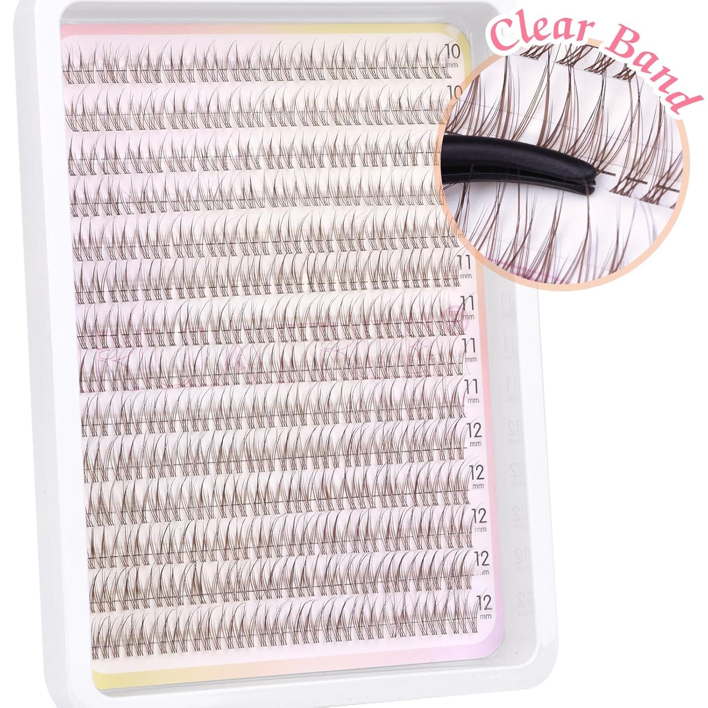 Brown Lash Clusters Wispy Eyelash Clusters Eyelash Extensions Natural Cluster Lash Extensions 168pcs CD-Curly DIY Individual Lashes