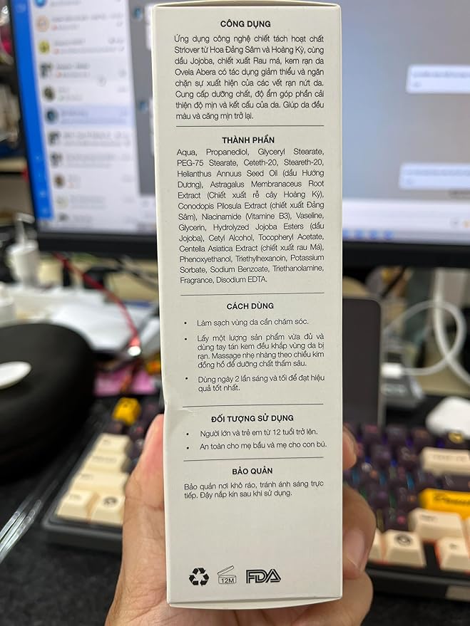 Abera Ovela Stretch Mark Cream, Stretch Marks Treatment For Pregnancy and Weight Fluctuations, Effective Treatment for Stretchmarks in All Skin Types (A. 1 Box + Ice Roller)