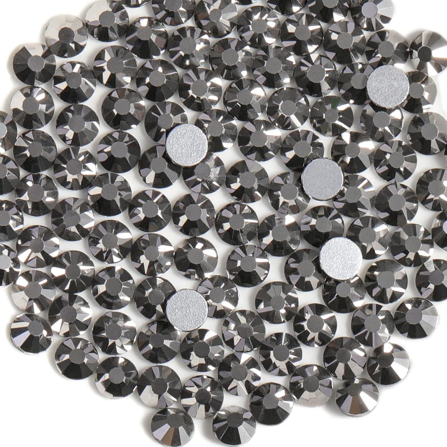 Beadsland 1440 Pieces Flat Back Crystal Rhinestones Round Gems,Hematite,SS3,1.2-1.4mm