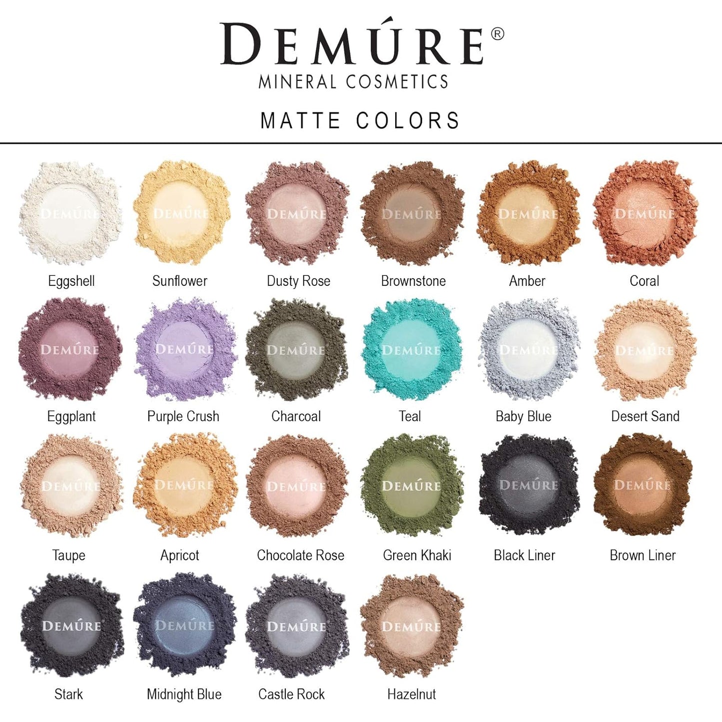 Demure Mineral Make Up (Brown Liner) Eye Shadow, Matte Eyeshadow, Loose Powder, Eye Makeup, Professional Makeup