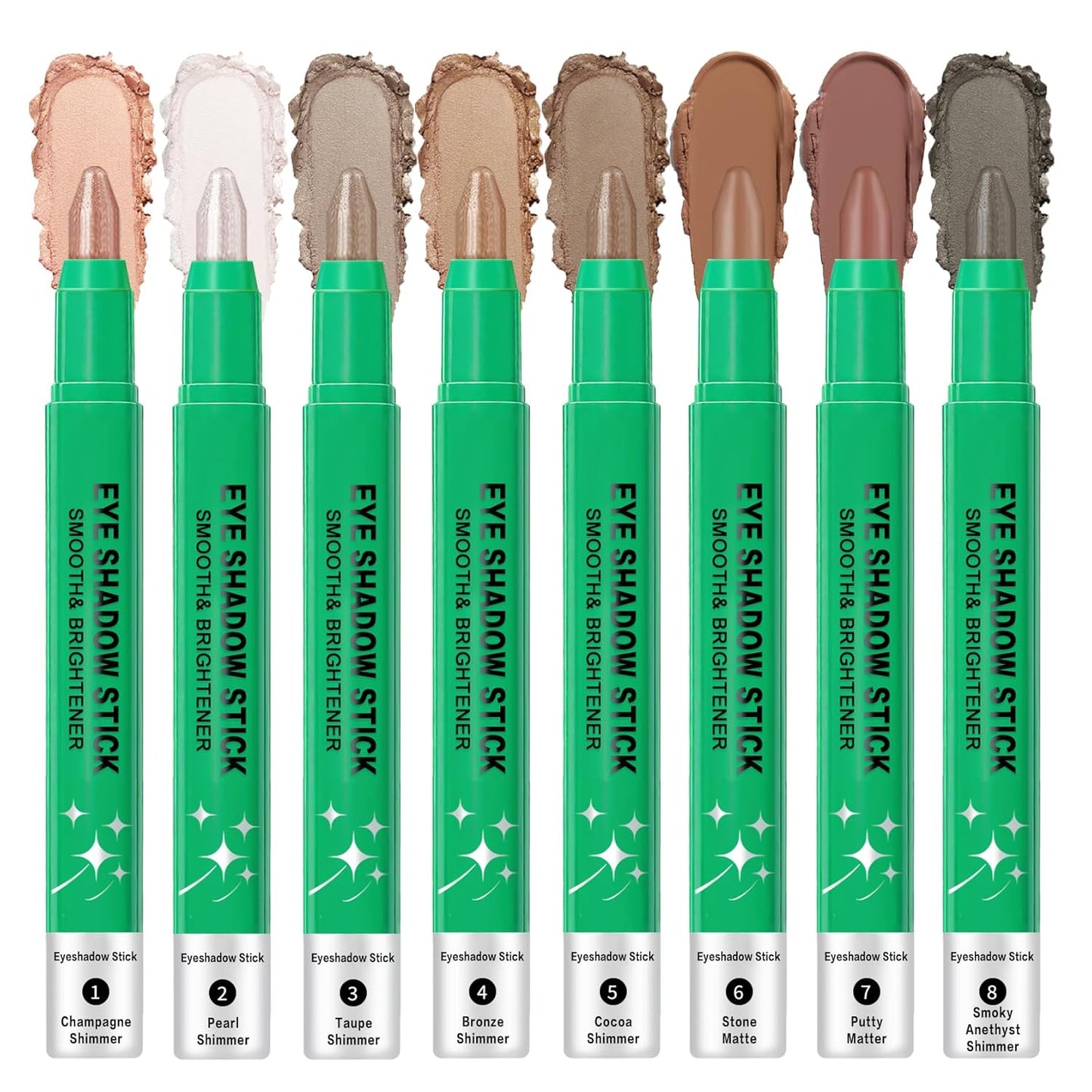 8PCS Eye Shadow Sticks,Shimmer Cream Eyeshadow Stick Set,Eye Brightener Stick,Lightweight Smooth Eye Shadow for Older Women,Teenagers,Middle-aged,Sombras Para Ojos,Eyeshadow Makeup