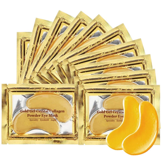 24K Collagen Under Eye Mask, 30 Pairs Crystal Gold Under Eye Patches For Puffy Eyes and Dark Circles – Look Less Tired and Reduce Wrinkles and Fine Lines (Gold)