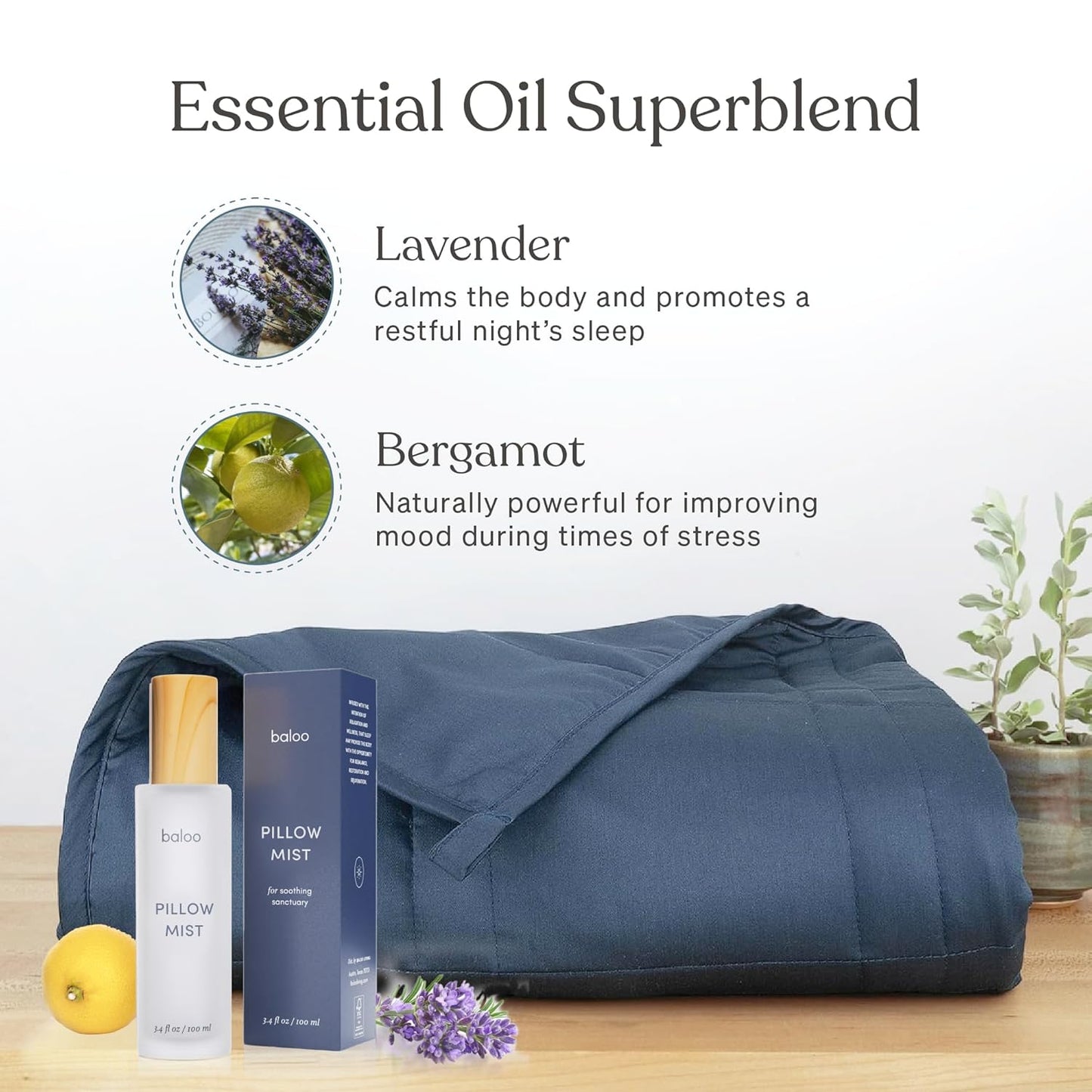 Baloo Pillow Mist | Natural & Calming Sleep Spray with Lavender & Bergamot | for Pillows, Linen & Bedding | Relaxing Aromatherapy for Sleep | 100ml