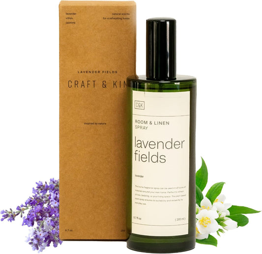 Craft & Kin Lavender Room Spray for Bedding, 6.76 oz, Pillow Spray, Long-Lasting Room Freshener, Soothing Aroma Mist for Home & Washroom