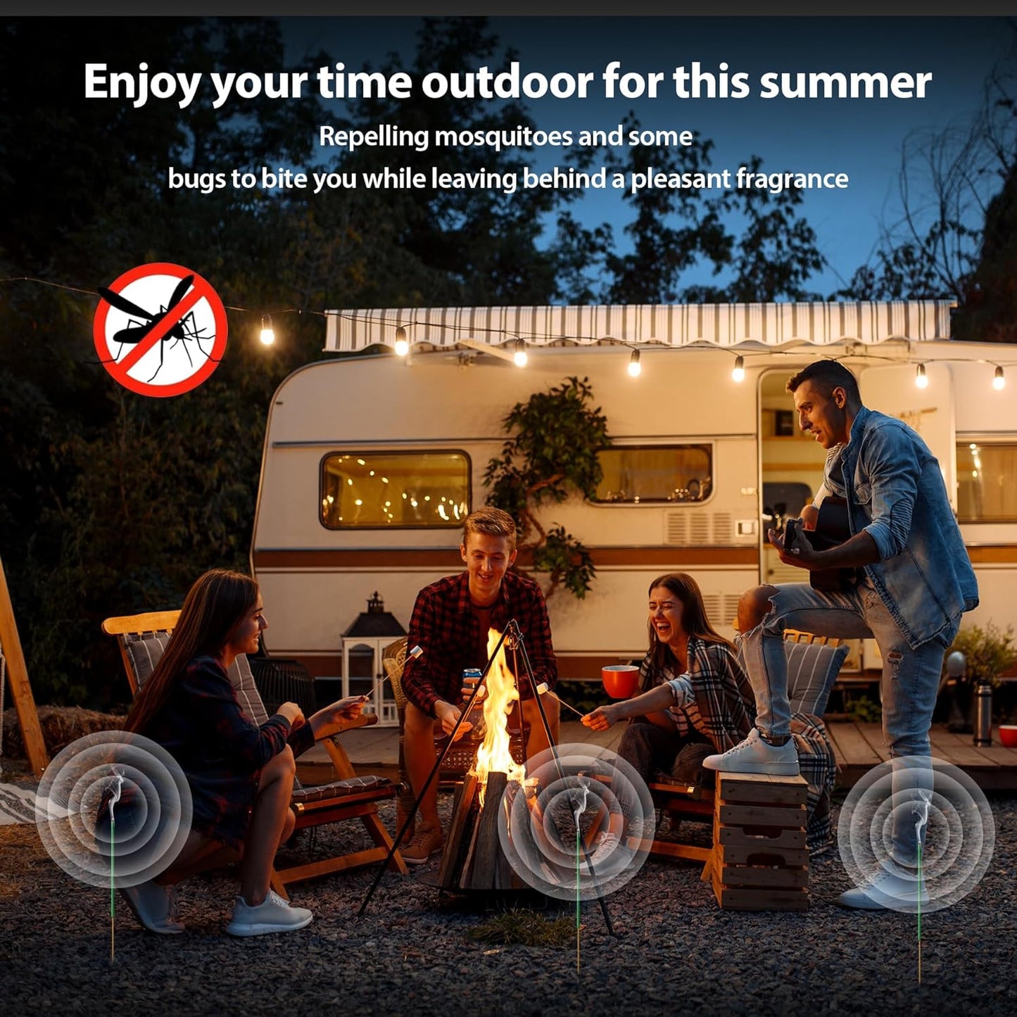 KICKOUTOR® Mosquito Repellent Outdoor Patio 240 PCS Natural Citronella Incense Sticks DEET Free Lemongrass Oil Gnat Mosquito Control for Indoor Backyard Travel Camping