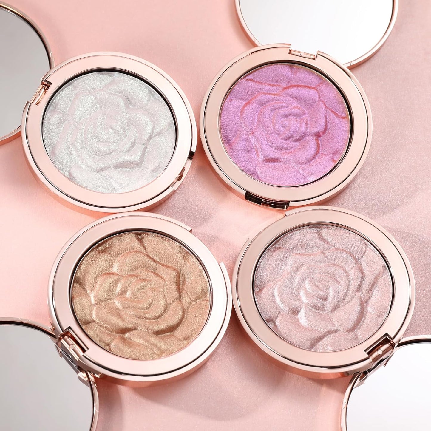 Highlighter Makeup, Cream Highlighter, Face Highlighter, Long Lasting Glitter Highlighter Makeup Palette - Purple Highlighter Makeup