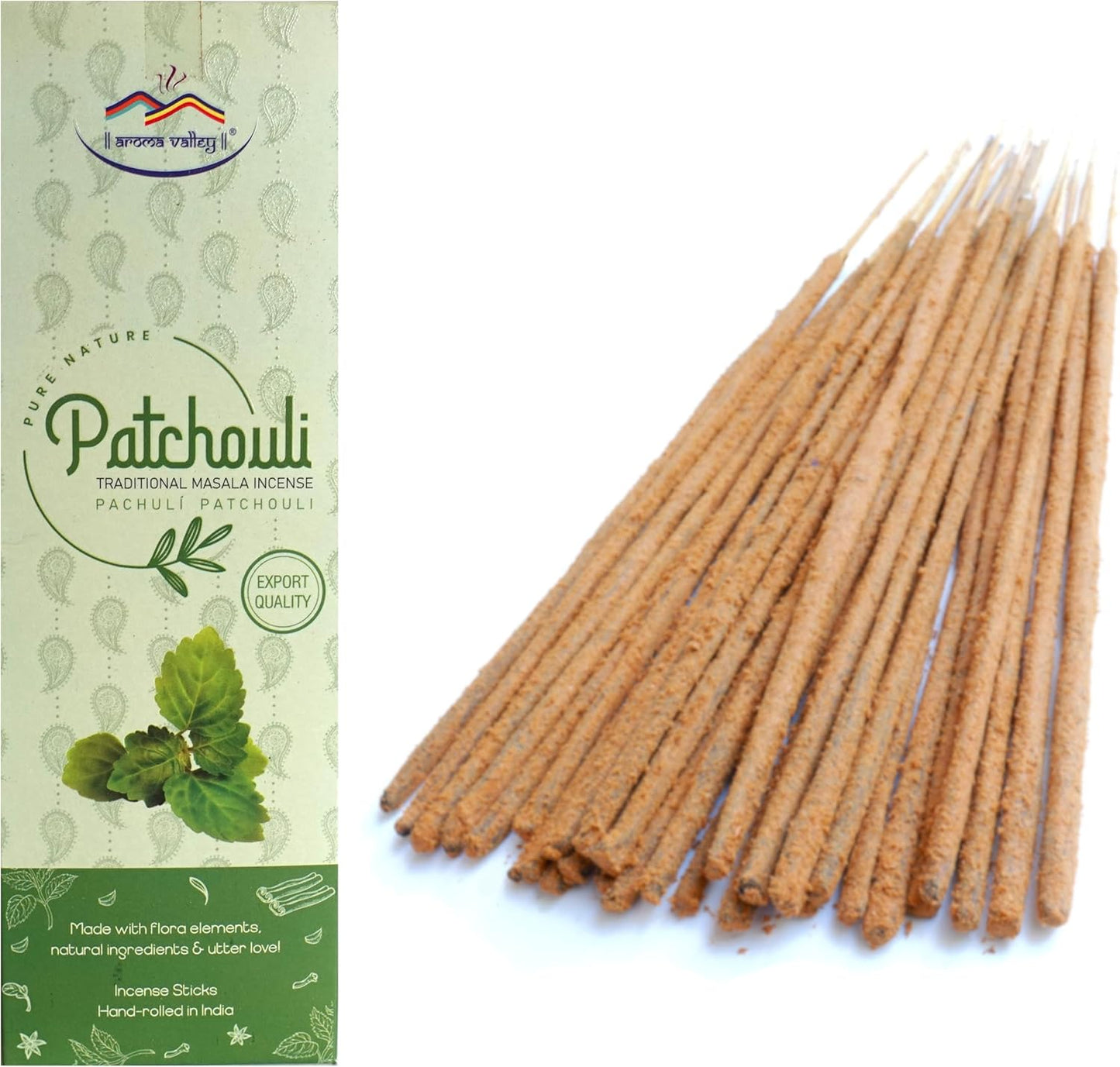 Patchouli Incense Sticks - Traditional Handcrafted Masala Incense - 40 to 50 Sticks Approx.