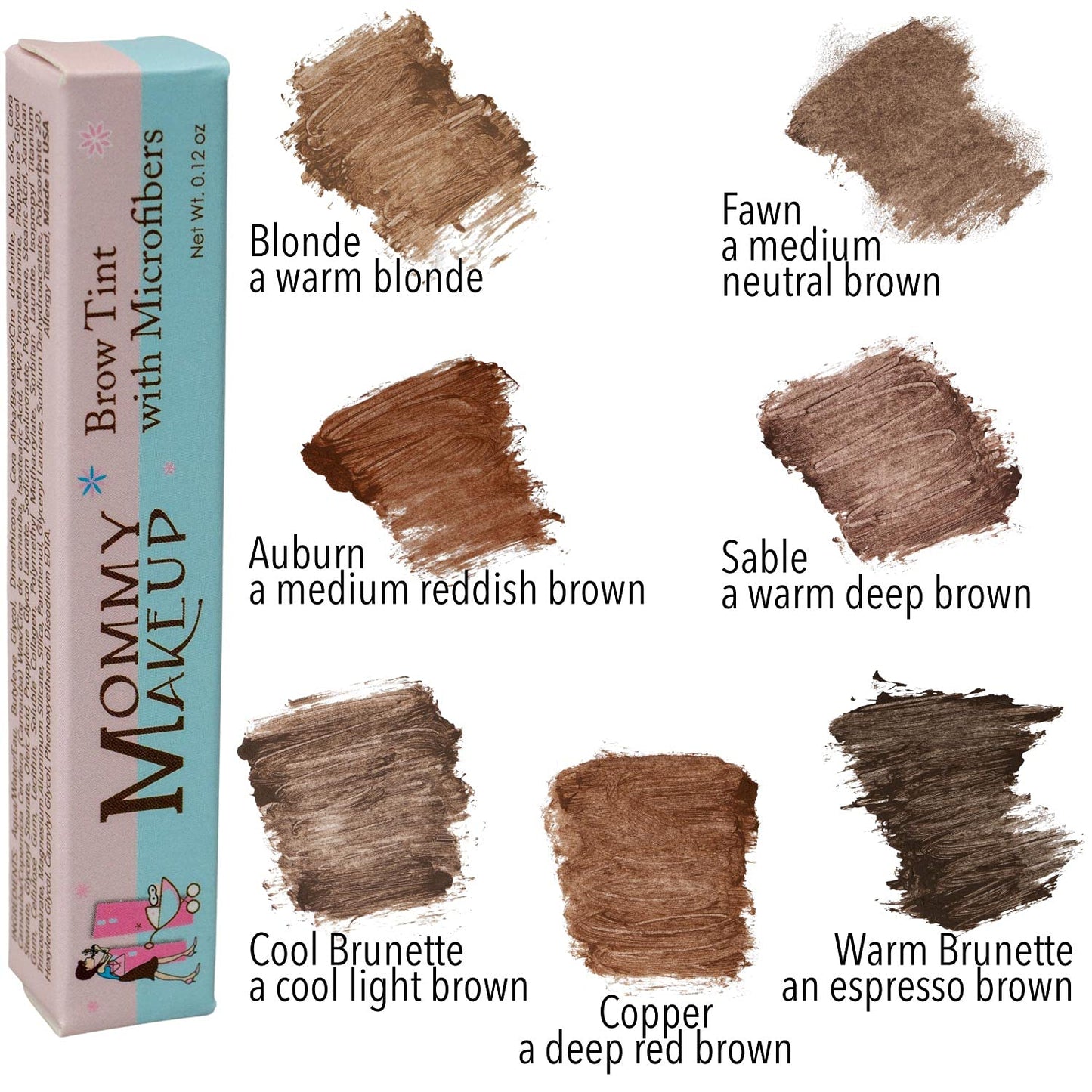 Brow Tint with Microfibers - 4-in-1 Tinted Eyebrow Gel to Groom, Hold, Sculpt & Color Your Brows, Covers Gray Hair - Water Resistant, Clump-Free, Long Lasting (Cool Brunette) by Mommy Makeup