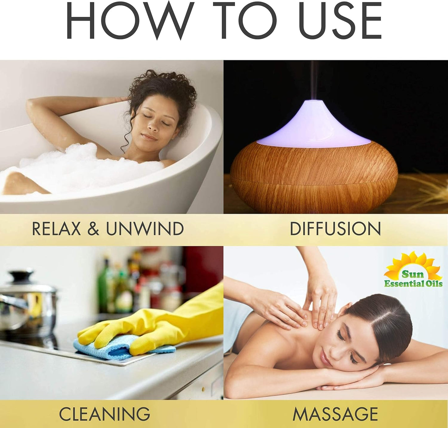 Sun Essentials Oils - 8 oz Eucalyptus Essential Oil with Dropper for Diffuser, Skin, Aromatherapy Massage, Humidifier, Scent for Candle, Lotion & Soap Making at Home, Fragrance for Room