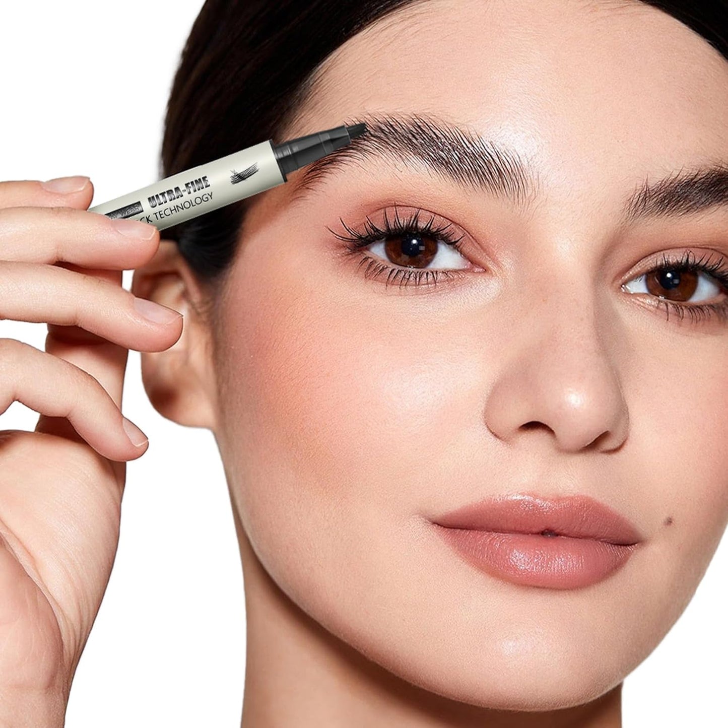 2 Pack Microblading Eyebrow Pen and Brow Tint for Women with Angled Brush & Dip to Effortlessly Create Natural Hair Like Brows, Waterproof Fast Eye Brow Makeup Pencil, Last All Day (Charcoal Grey)