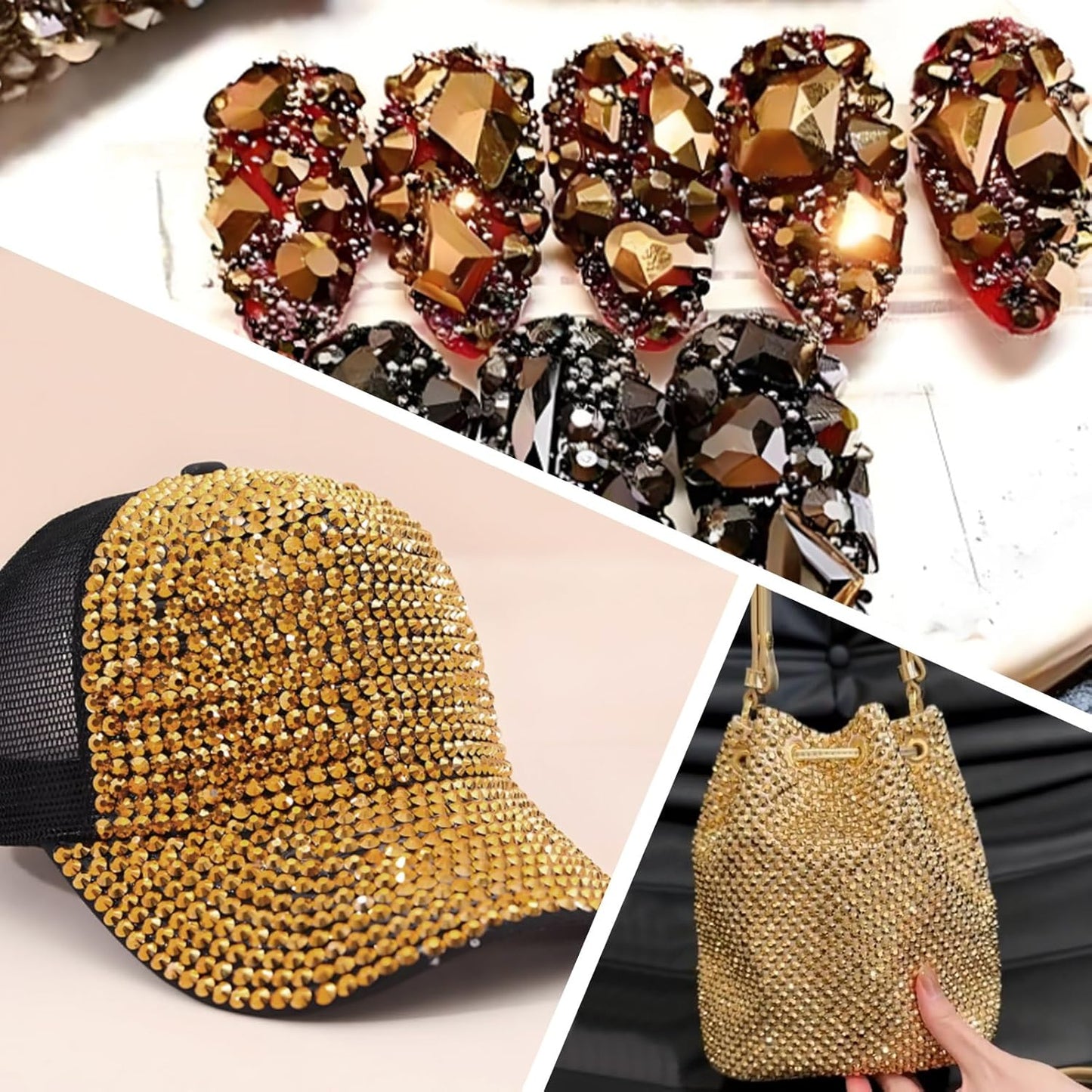 5000 PCS SS6 Flatback Rhinestones,12-Facet Diamond-Cut Glass Gems for Nail Art,Clothing,DIY Crafts,Glue-On Decoration Stones with Silver Backing,Aurum