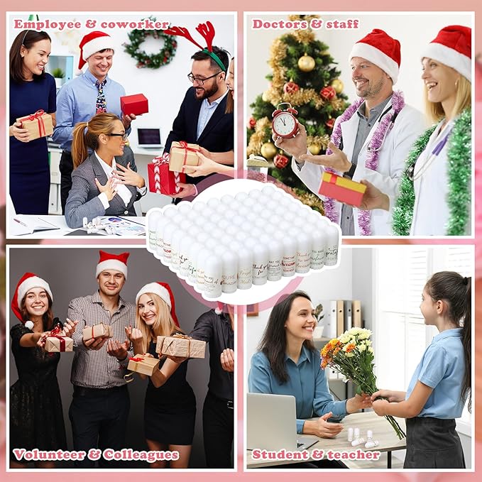 72 Pcs Mini Lip Balm Bulk Gift, 8 Assorted Flavors, Moisturizing for All Skin Types