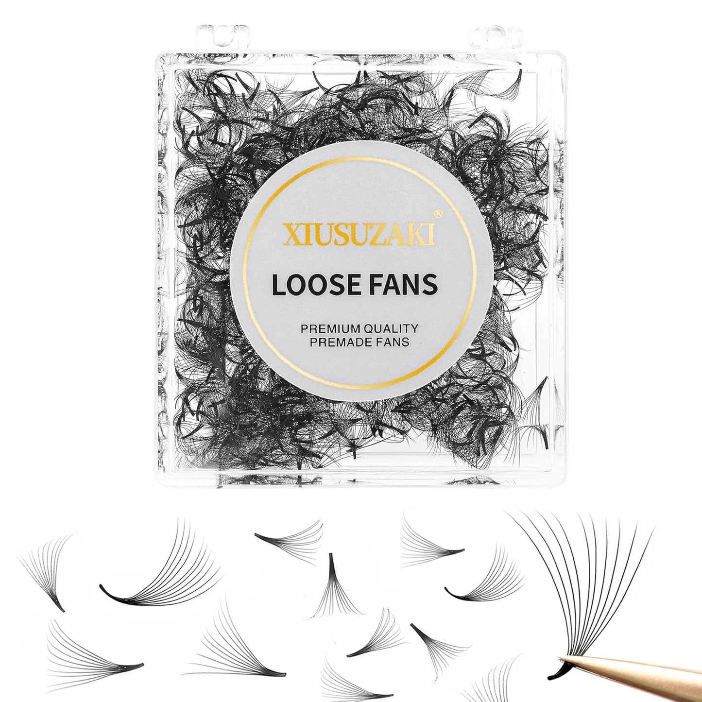 Premade Eyelash Extensions 600 Fans 10D, 0.07mm Thickness, D Curl, 11mm Fluffy Soft Handmade Loose Fan