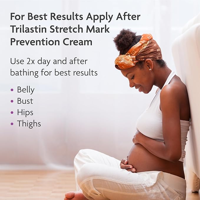 TriLASTIN Belly Oil (3.4oz), Stretch Mark Oil, Belly Oil for Pregnant Women, Serum for Scars and Stretchmarks, Body Oil, Paraben-Free and Hypoallergenic