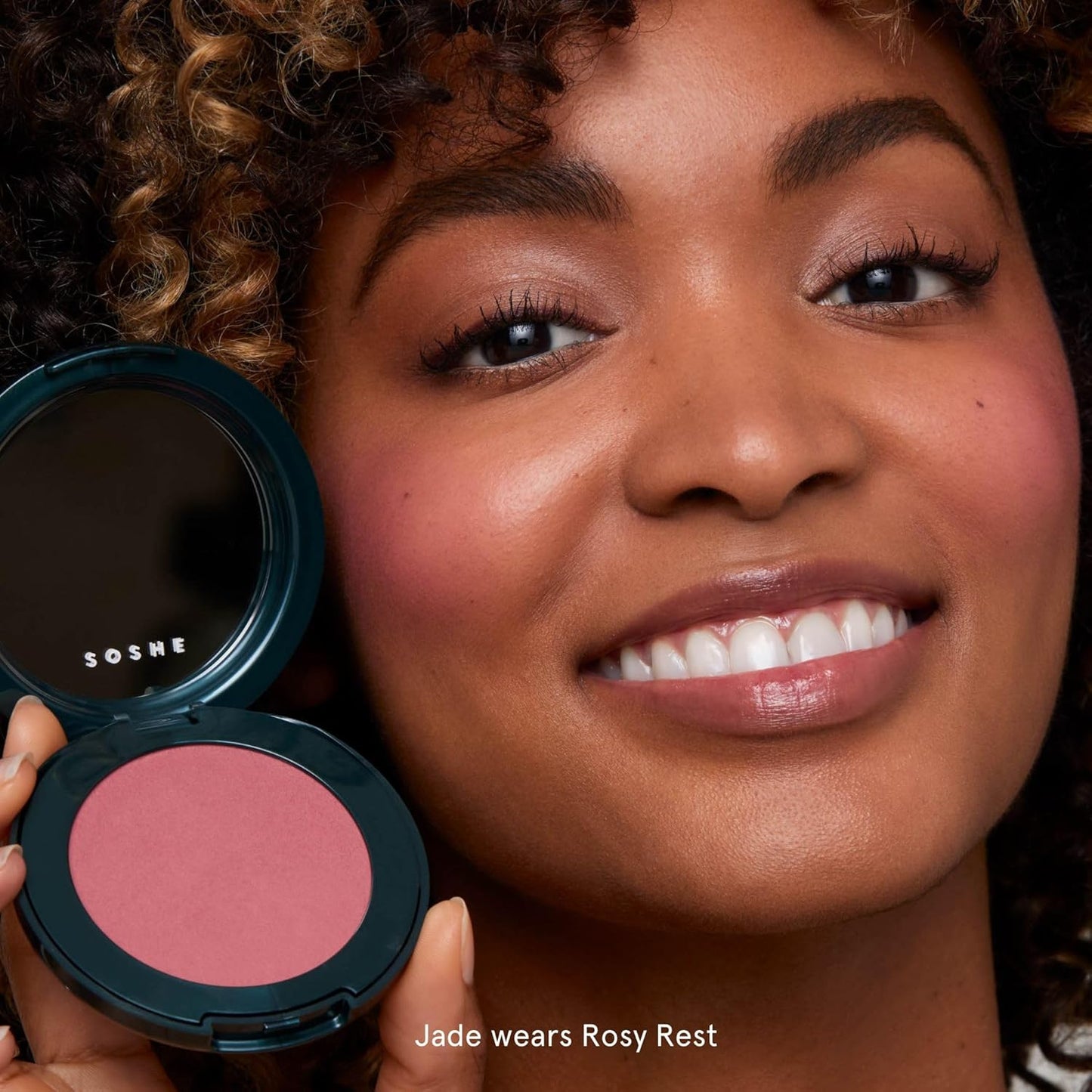 SOSHE Beauty - Blurring Pillow Blush | Featherlight, Cushiony, Cream to Powder Formula | Squalane, Cucumber Seed Extract, Ashwagandha Root | Vegan, Clean, Cruelty-Free (Rosy Rest, Dusty Pink)