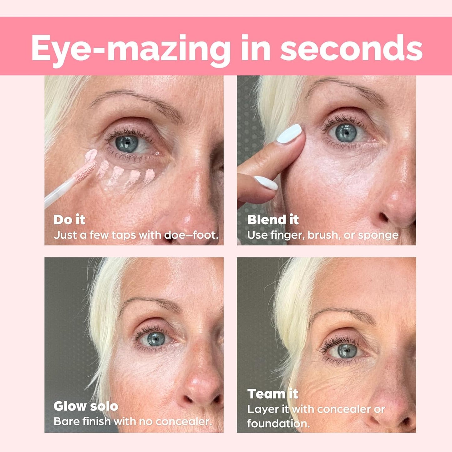 Elizabeth Mott Thank Me Later Under Eye Brightener & Primer – Hydrating Color Corrector for Dark Circles – Lightweight Concealer Base for Mature Skin, Fair Shade 5ml