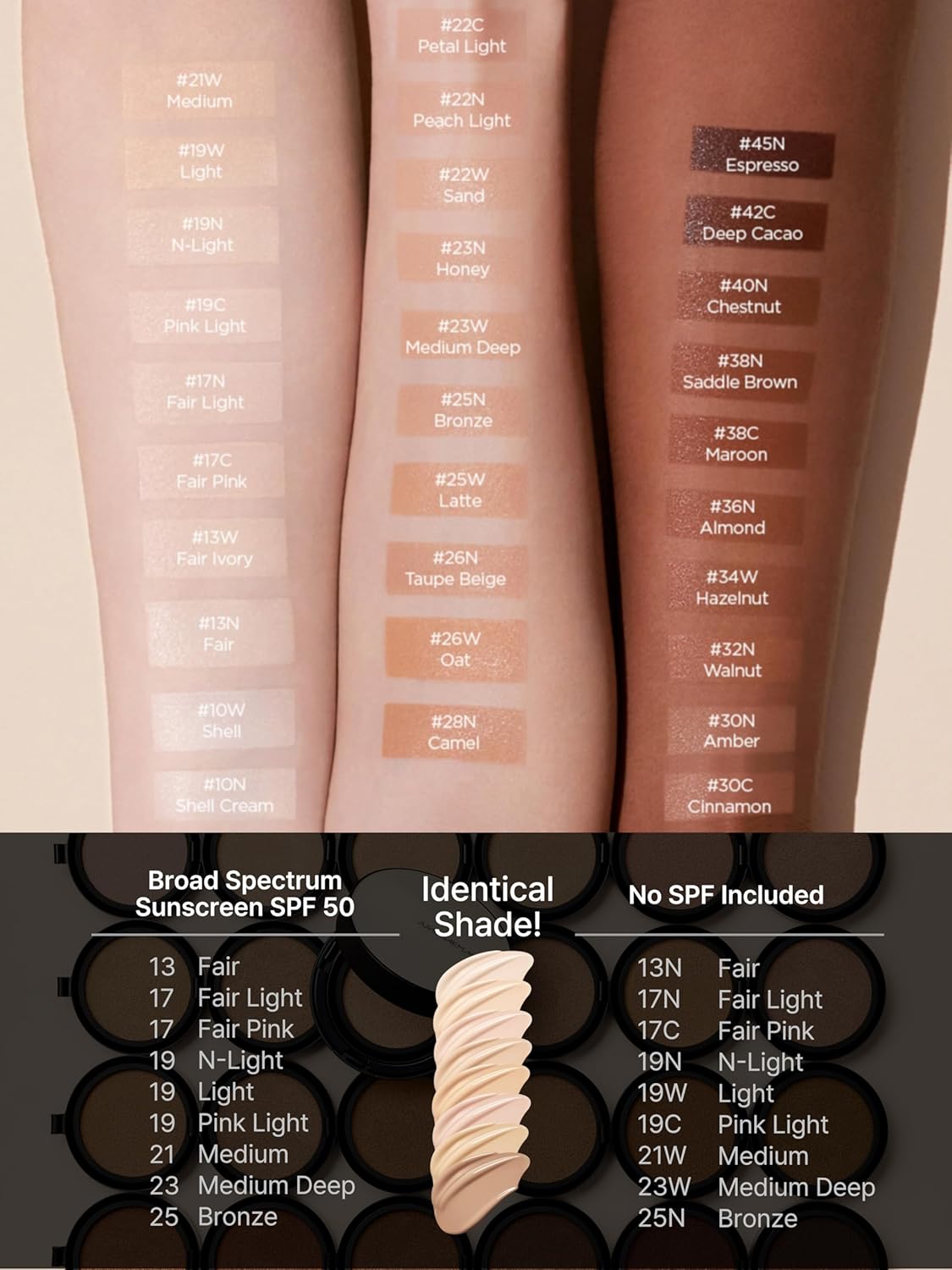 JUNG SAEM MOOL Essential Skin Nuder Cushion 23 Medium Deep 0.49 Fl Oz (Refill Only, SPF 50 Broad Spectrum) | Natural Radiant Finish, Lightweight Hydration, Korean Cushion Foundation