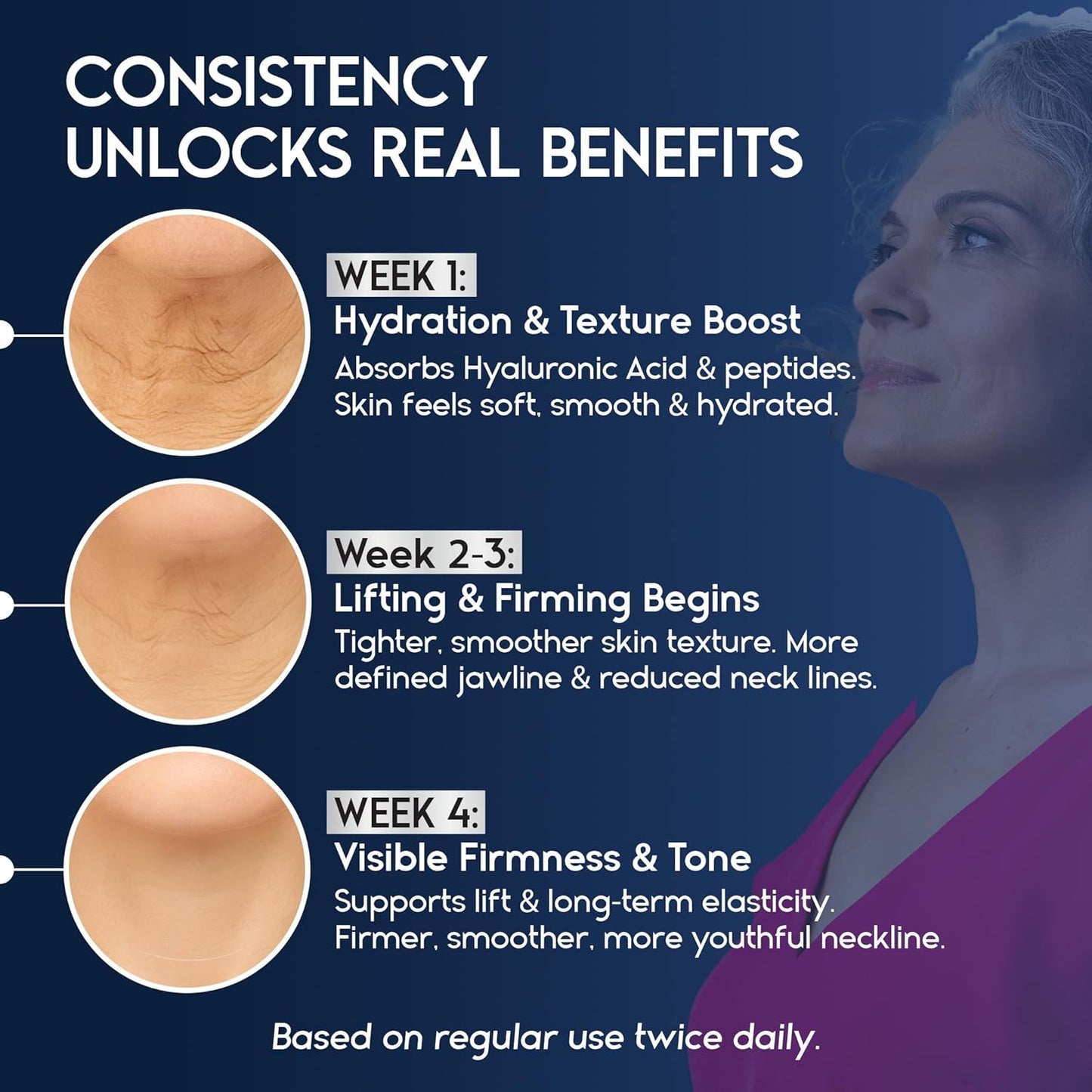 Neck Creams for Tightening and Firming Sagging Skin - Skin Tightening Cream for Face - Decollete & Chest, Under Chin Firming for Older Women - Neck Wrinkles Treatment with Collagen & Hyaluronic Acid