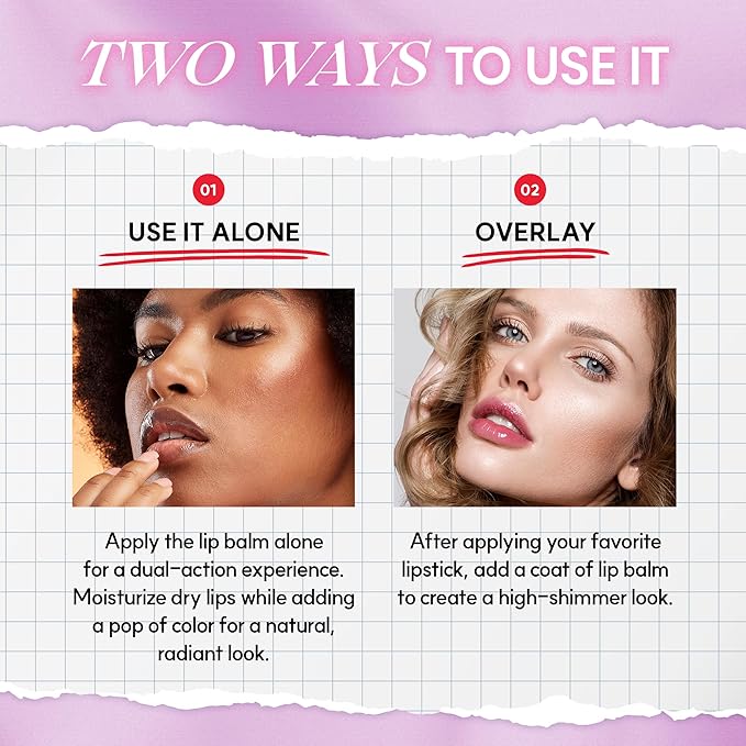 Glowing Color Lip Balm 0.35 Oz| Hydrating Lip Balm Lip Gloss for Girls | Vegan Lip Balm & Lip Plumping Gloss | Lip Glowy Balm & Lip Care for Dry Lips | Moisturizing Lip Balm Shy Plum