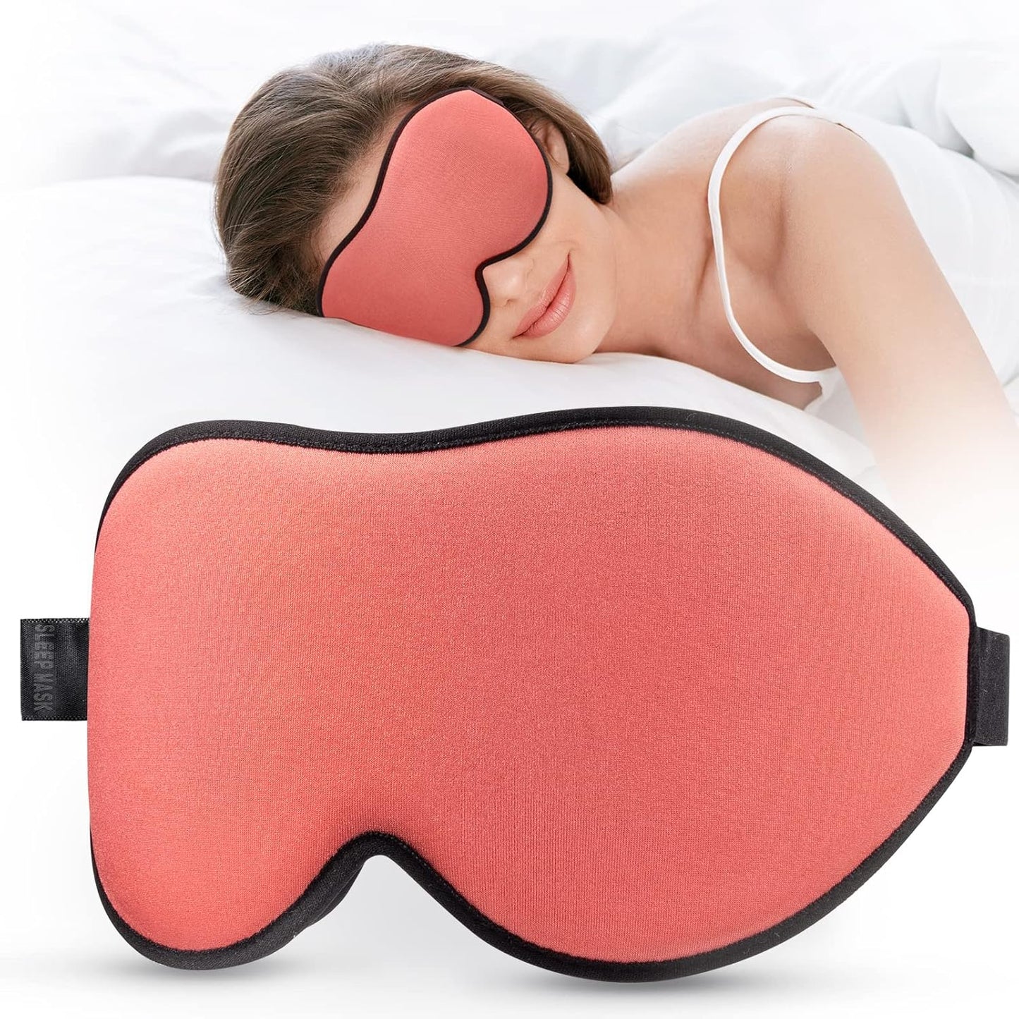 LitBear Sleep Masks for Women, Sleep Eye Mask for Sleeping, Comfortable Night Sleeping Mask, Soft Contoured Eye Cover for Sleeping with Elastic Strap for Side Sleeper Flying Shift Worker Light Sleeper