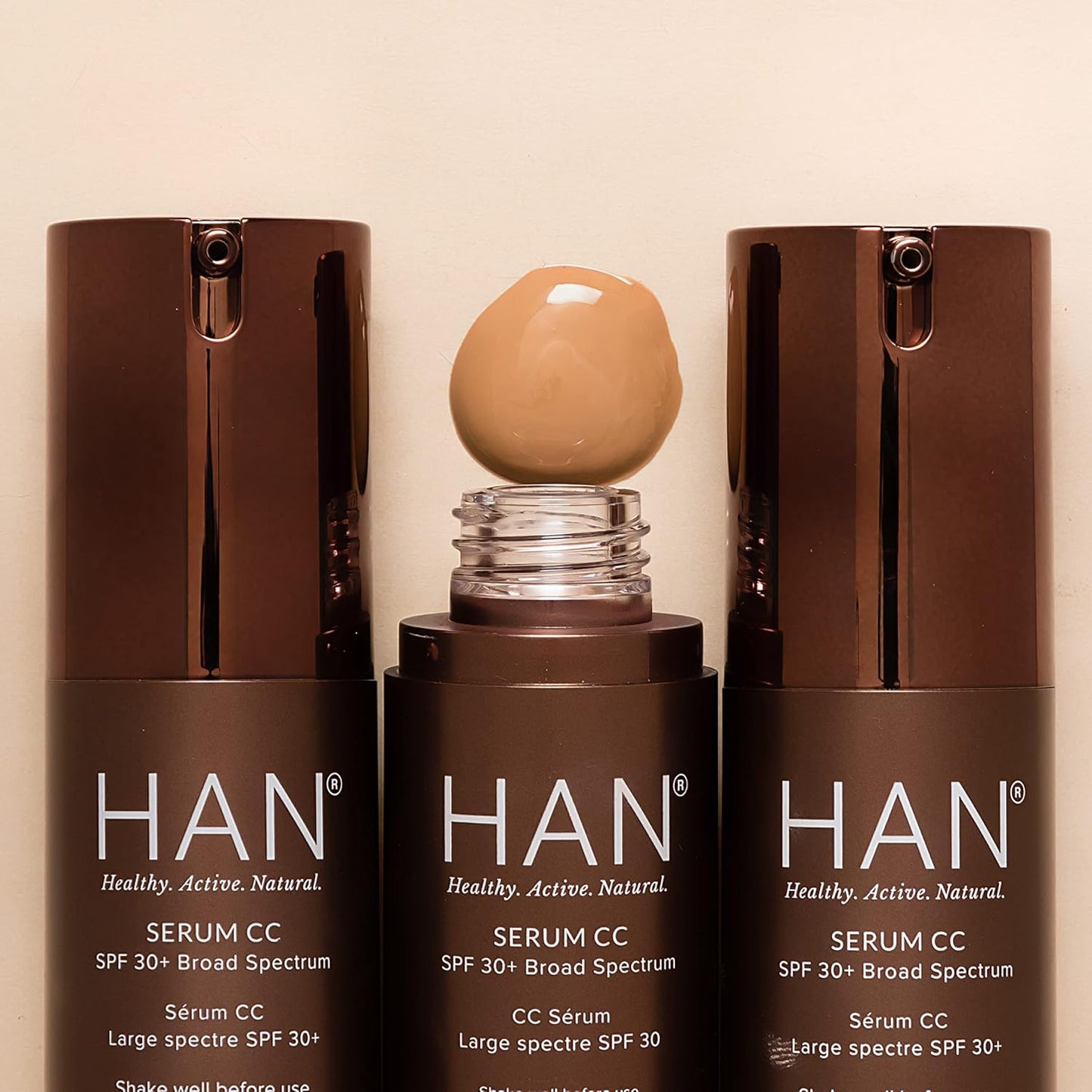 HAN Skincare Cosmetics Serum CC with SPF 30 I Vegan I Cruelty-Free I Waterless (Shade 6)
