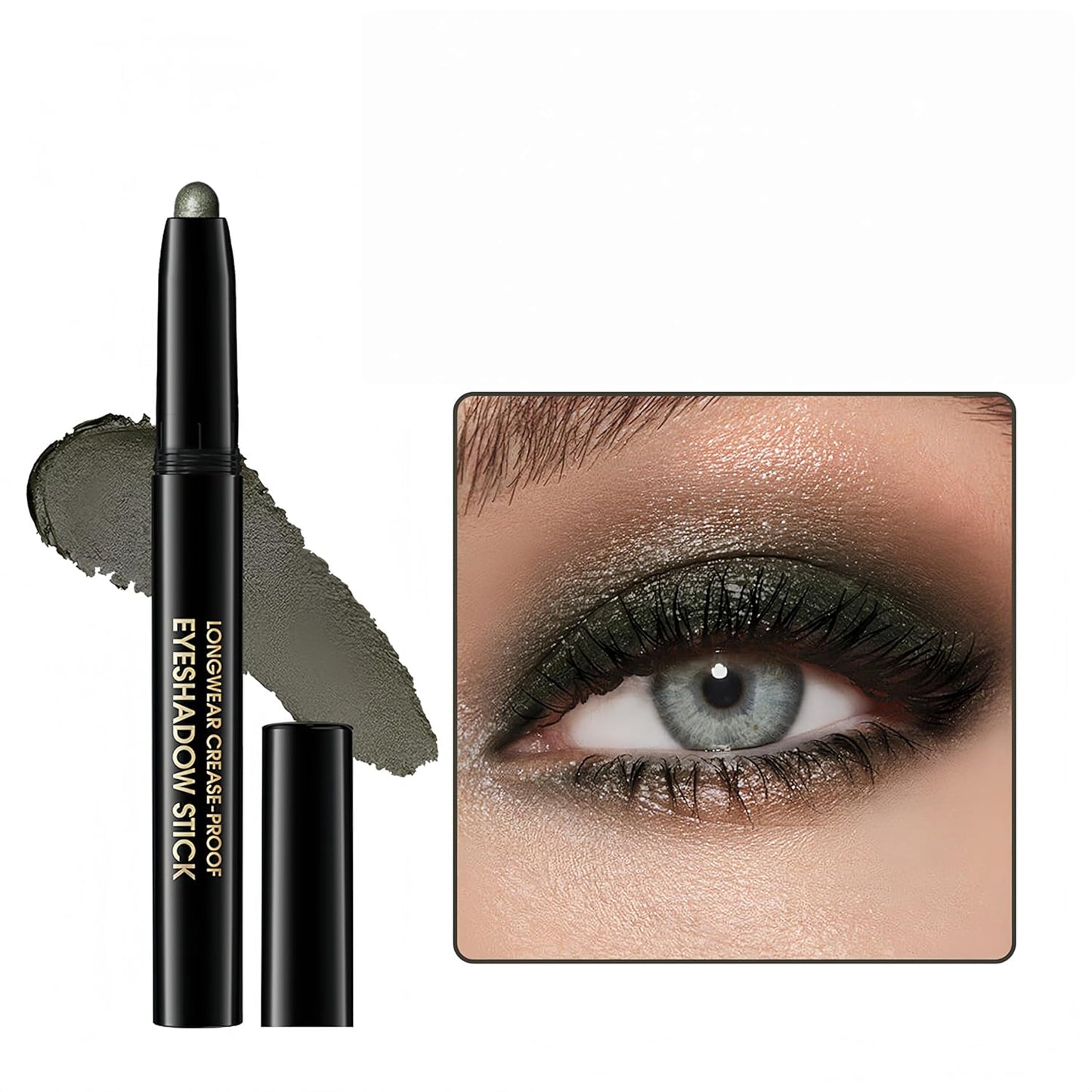 MAEPEOR 10 Colors Cream Eyeshadow Stick Silky Smooth Matte Shimmer Eyeshadow Pen Waterproof and Long Lasting Shadow Pencil for Girls and Women (Color 04)