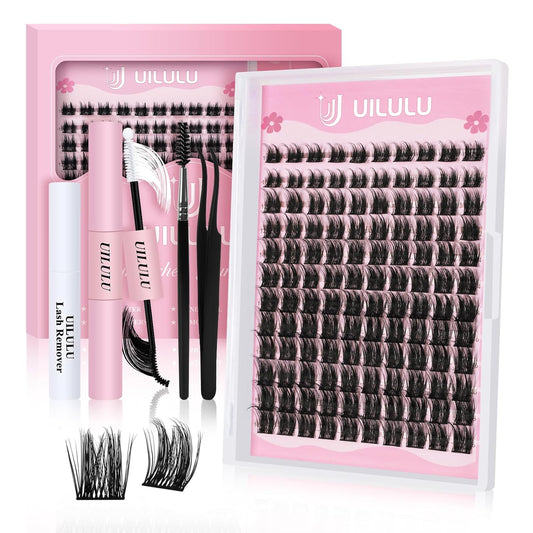Lash Clusters kit 10-18mm DIY Lash Extension Kit 120 D Curl Lash Clusters 0.07D Wispy Individual Lashes Clusters False Eyelashes Eye Lash Extension Lash Kits Extensions Kit U05 Kit