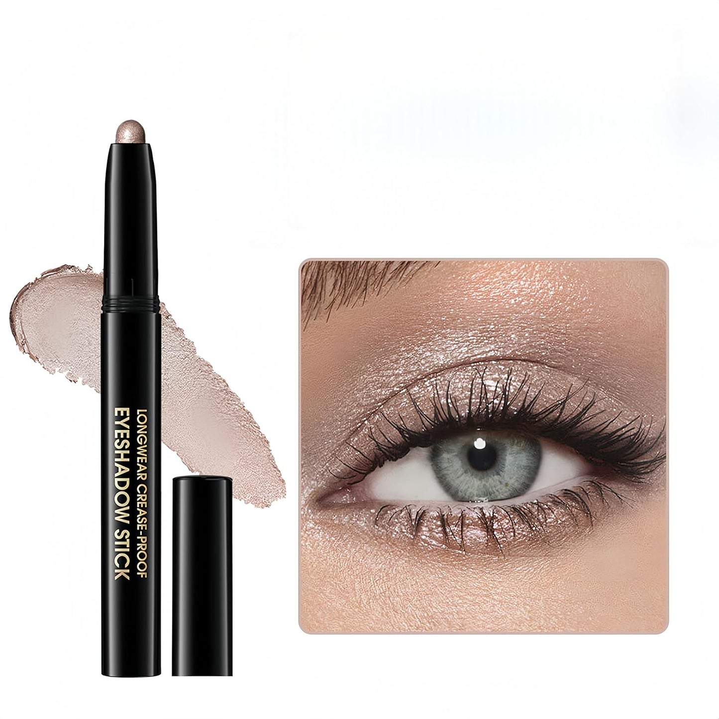 MAEPEOR 10 Colors Cream Eyeshadow Stick Silky Smooth Matte Shimmer Eyeshadow Pen Waterproof and Long Lasting Shadow Pencil for Girls and Women (Color 09)