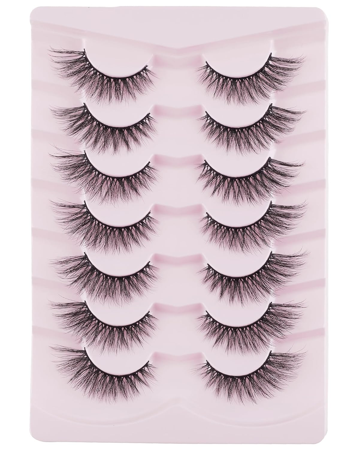 Cat Eye Lashes Soft Mink False Eyelashes Natural False Lashes Wispy Fake Lashes C Curl Faux Mink Lashes Fluffy False Lashes Pack 17MM