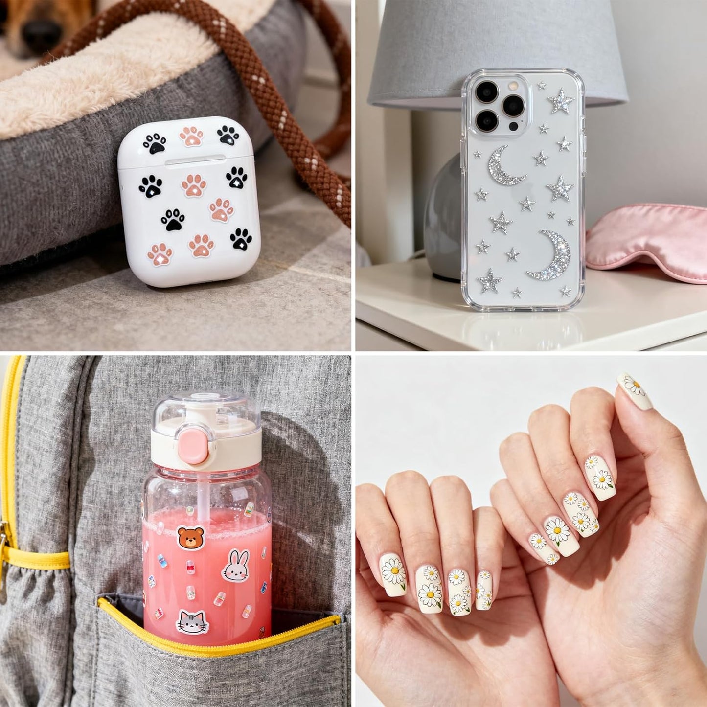 Gold Fall Nail Art Stickers 5D Embossed Geometric Bohemian Nail Stickers, Self-Adhesive Durable Nail Art Decals for Women Girls, Nail Wraps Decoration Manicure for DIY Acrylic Nail Accessories