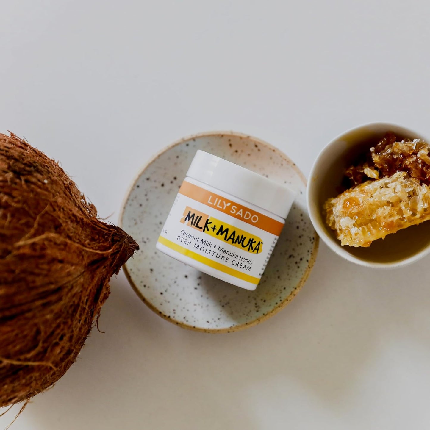 LILY SADO MILK+MANUKA™ Coconut Milk and Manuka Honey Natural Face Moisturizer - Non Greasy Organic Facial Cream with Cocoa Butter and Gotu Kola - Amazing Anti-aging Formula