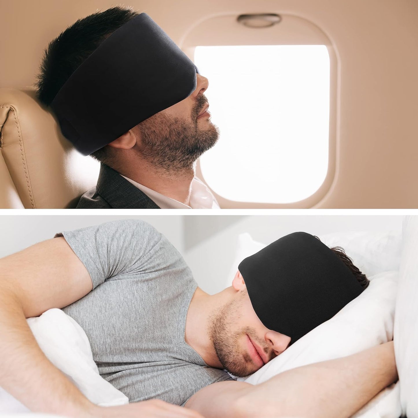 FRESHME Sleep Mask Blackout - Handmade Cotton Sleep Mask for Women Men Eye Mask for Sleeping Black Soft Eye Cover for Sleeping with Adjustable Veclro Breathable Eye Blindfold for Night Nap Travel