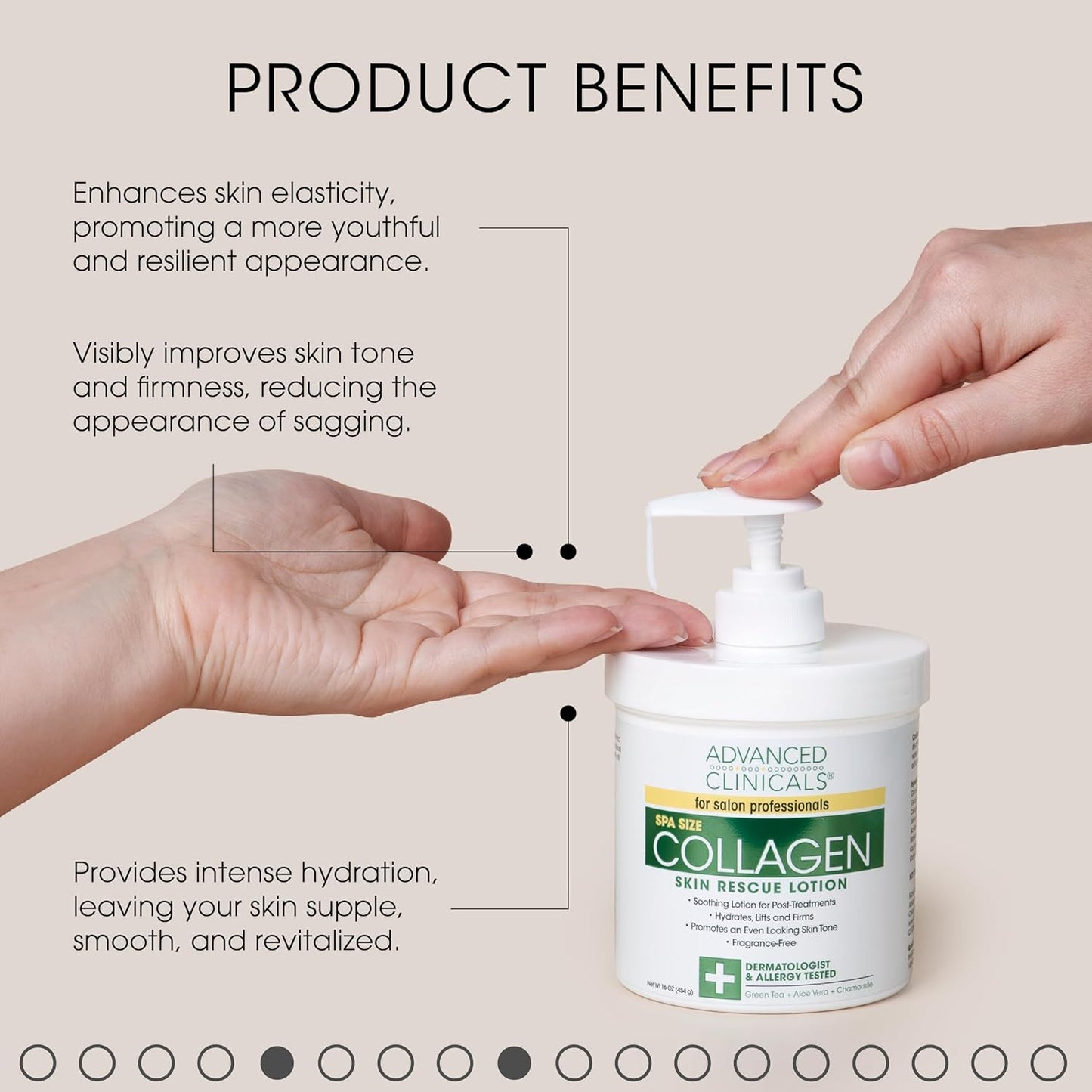 Advanced Clinicals Collagen Body Cream Moisturizer Lotion + Collagen Body Oil Skin Care 2 Piece Set – Tightening, Firming, & Hydrating Skin Care Set To Reduce Crepey Skin, Wrinkles, & Stretch Marks