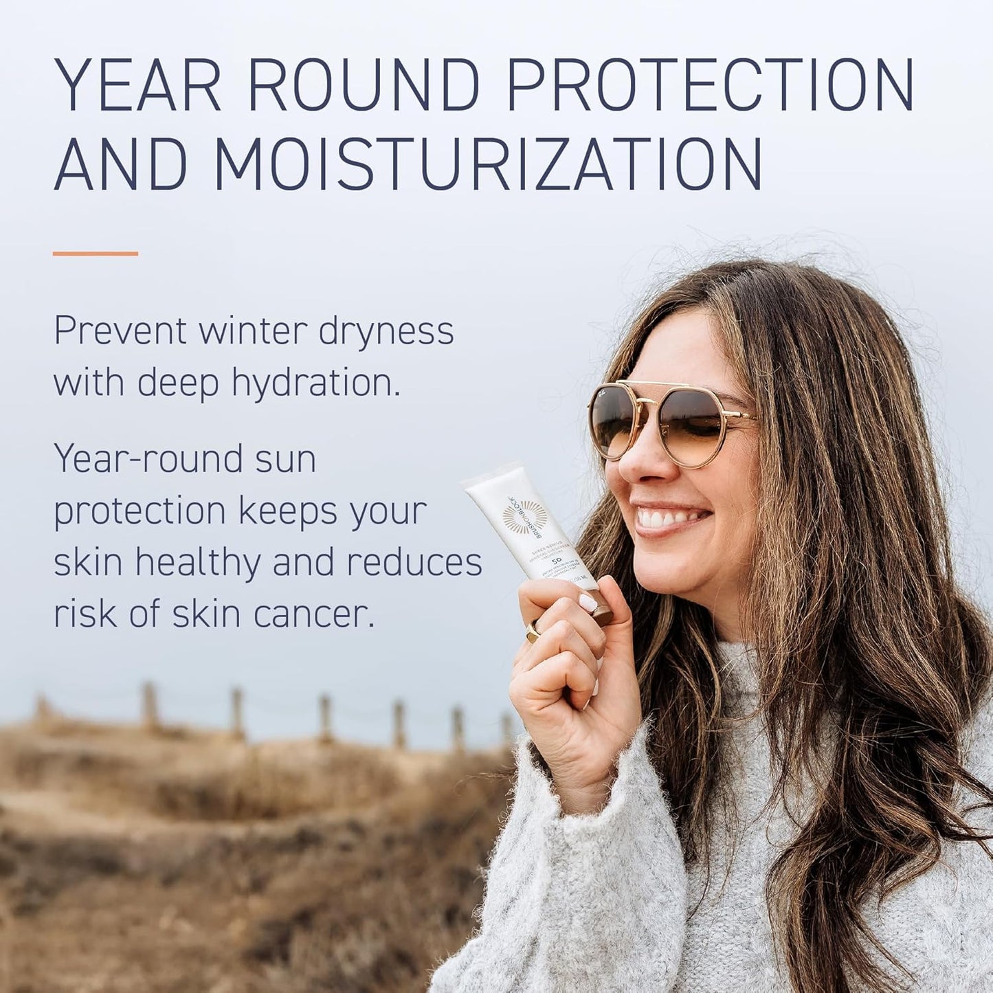 Brush On Block Untinted Mineral Sunscreen SPF 50 for Face | Broad Spectrum, Hyaluronic Acid, Sheer & Non-Greasy Moisturizer for Sensitive Skin, Zinc Oxide Sunscreen, P++++, Made in USA