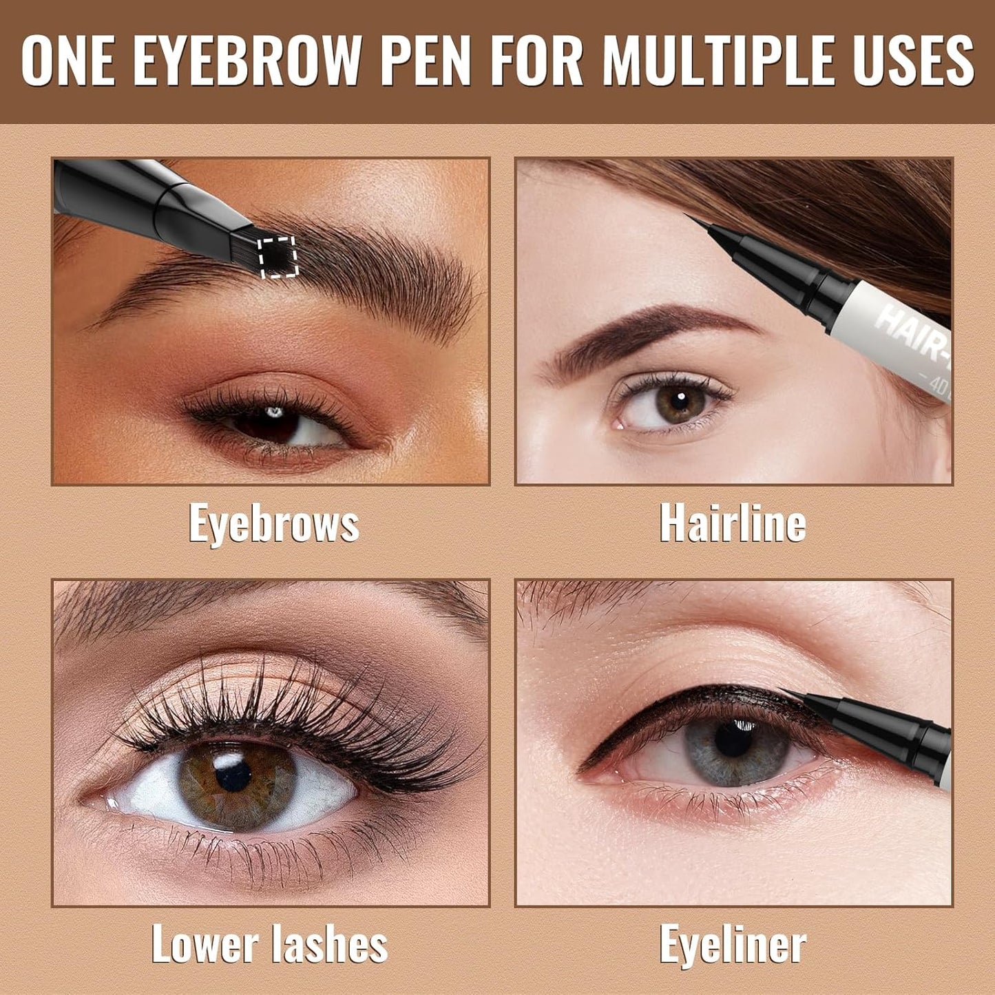 iMethod Eyebrow Pen - Eyebrow Pencil,2-in-1 Eyeliner Dual-Ended Microblading Eyebrow Pencil Long Lasting Waterproof Hair-Like Brow Pencil,with Eyebrow Brush,Eyebrow Pencils for Women,Grey