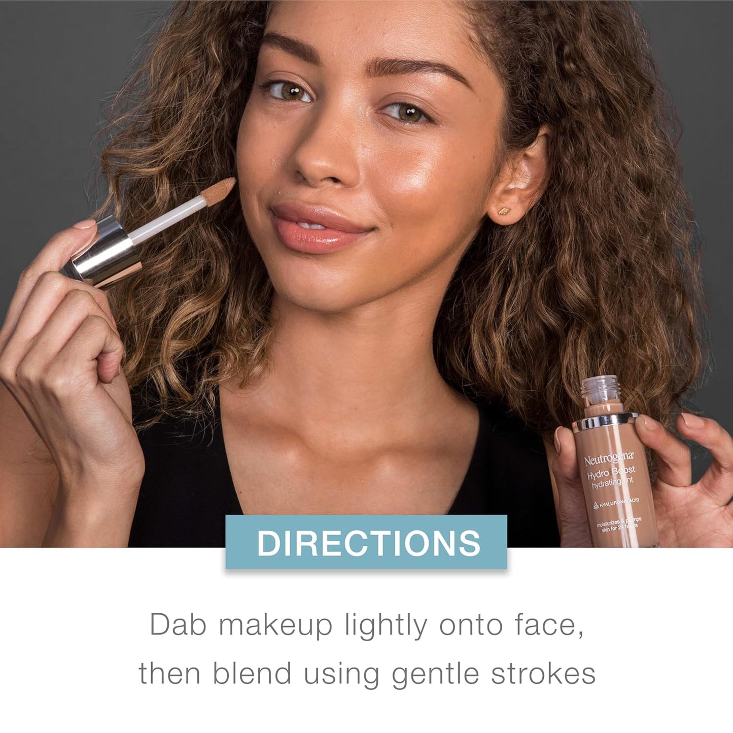 Neutrogena Hydro Boost Hydrating Tint Foundation Makeup for Dry Skin, with Hyaluronic Acid, Lightweight Oil-Free Water Gel, Non-Comedogenic, 50 Soft Beige, 1.0 fl. oz