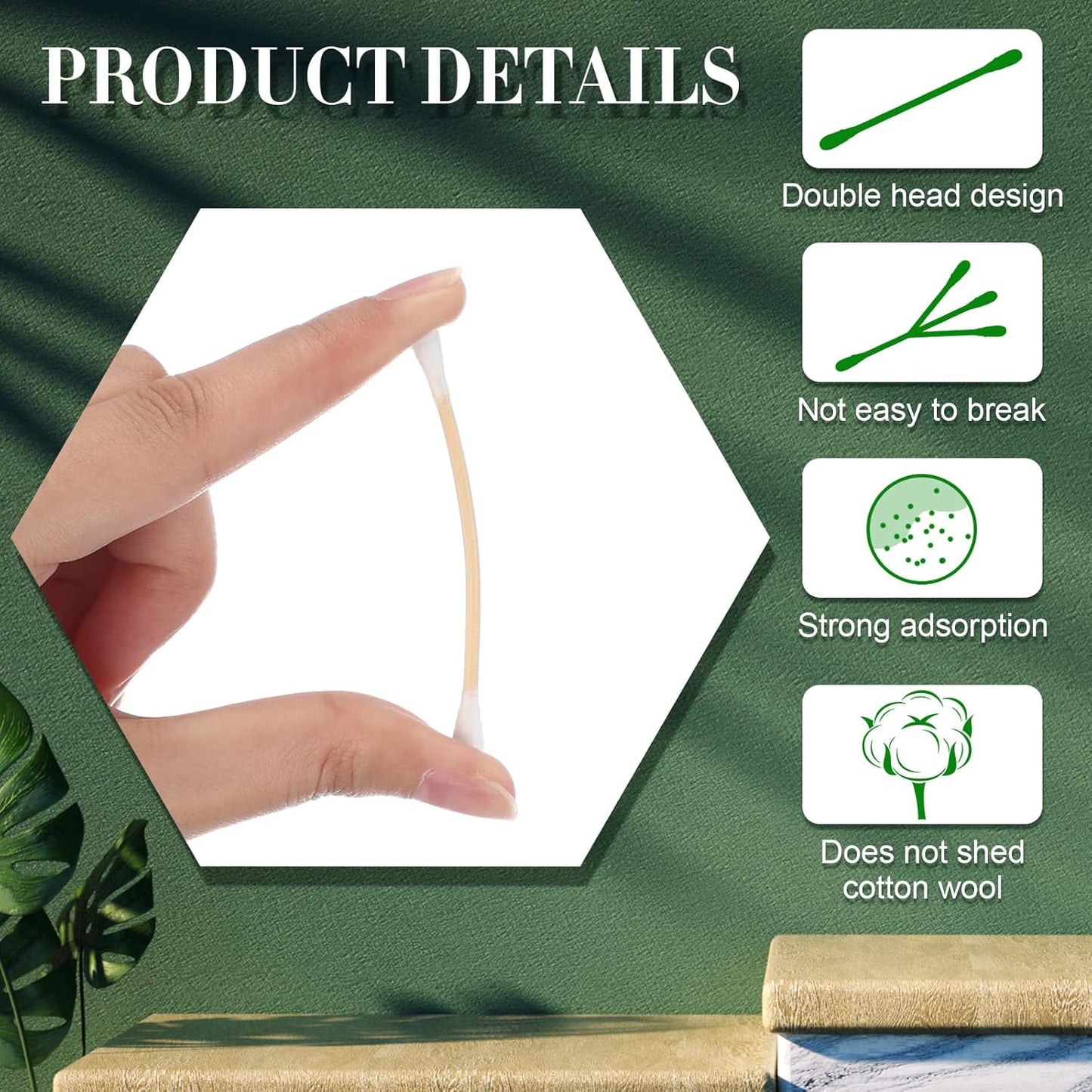 10000 Pcs Double Round Cotton Swabs with Wooden Sticks Bulk Cotton Buds Travel Size Ear Swabs for Ears Makeup Daily Cleaning Pet Care Arts Crafts