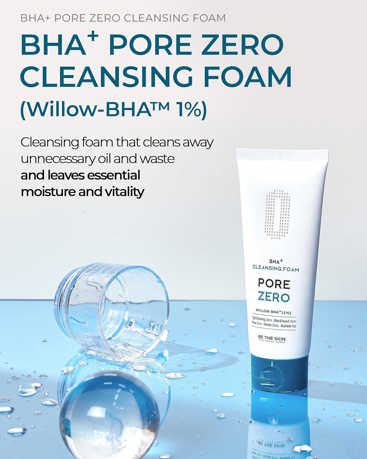[Be the Skin] BHA+ Pore Zero Cleansing Foam 5.07 fl oz / 150 ml | Face wash cleanser for pore care and sebum control | For sensitive and combination skin