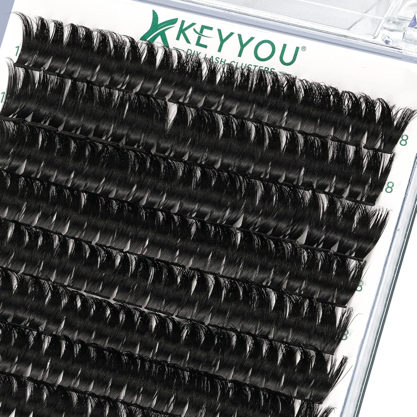 Lash Clusters,96 Pcs Cluster Lashes D Curl 18mm DIY Lash Extensions Eyelash Clusters,KEYYOU Volume Wispy Individual Lashes Soft&Comfortable Easy DIY at Home(Y10,D-18mm)