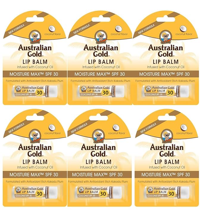 6 Pack SPF 30 Lip Balm Sunscreen with Antioxidants