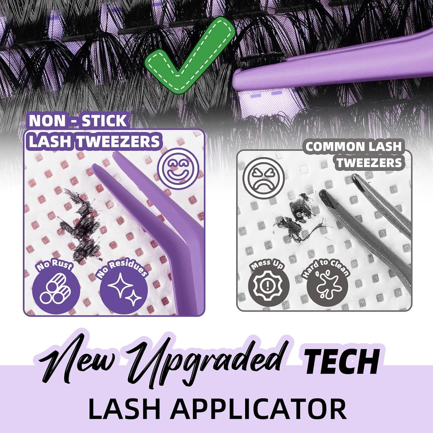 B&Qaugen Lash Extension Kit 280Pcs Volume Individual Lashes Kit Superfine Individual Eyelashes 10-18mm Soft D Curl Eyelash Clusters Kit with Bond and Seal Tweezers for Self Use （Kit-90D-10-18MIX）