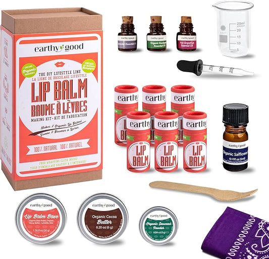 Earthy Good Organic DIY Lip Balm Making Craft Kit By Kiss Naturals