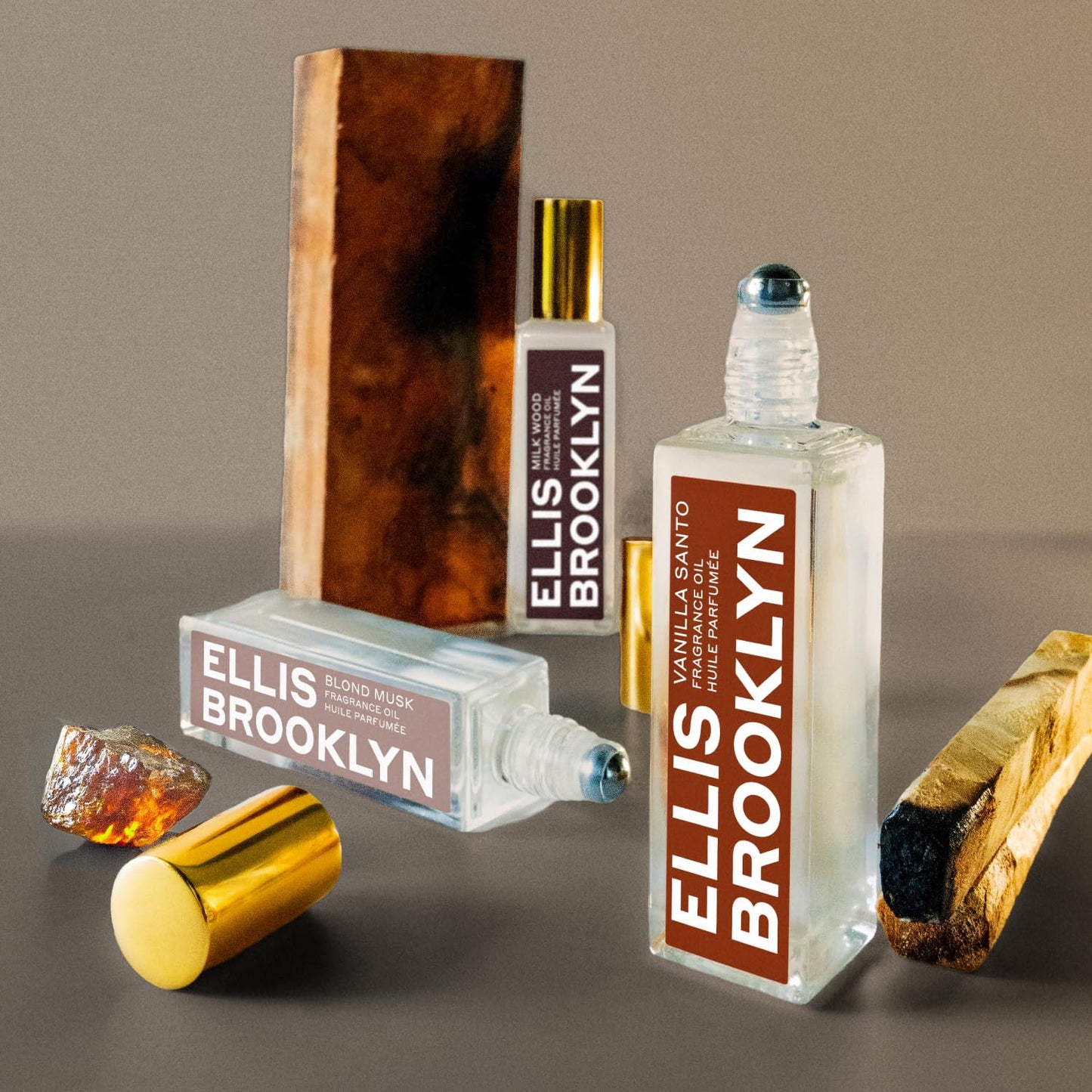 Ellis Brooklyn VANILLA SANTO Perfume Oil Roll-On for Women – Sensual Grown-Up Vanilla Fragrance – Woody & Smoky Perfume with Palo Santo, Cedarwood & Myrrh – Travel-Friendly Rollerball, 15ml